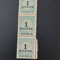 Vintage 1923 Deutsches Reich 1 Million 3 Stamps