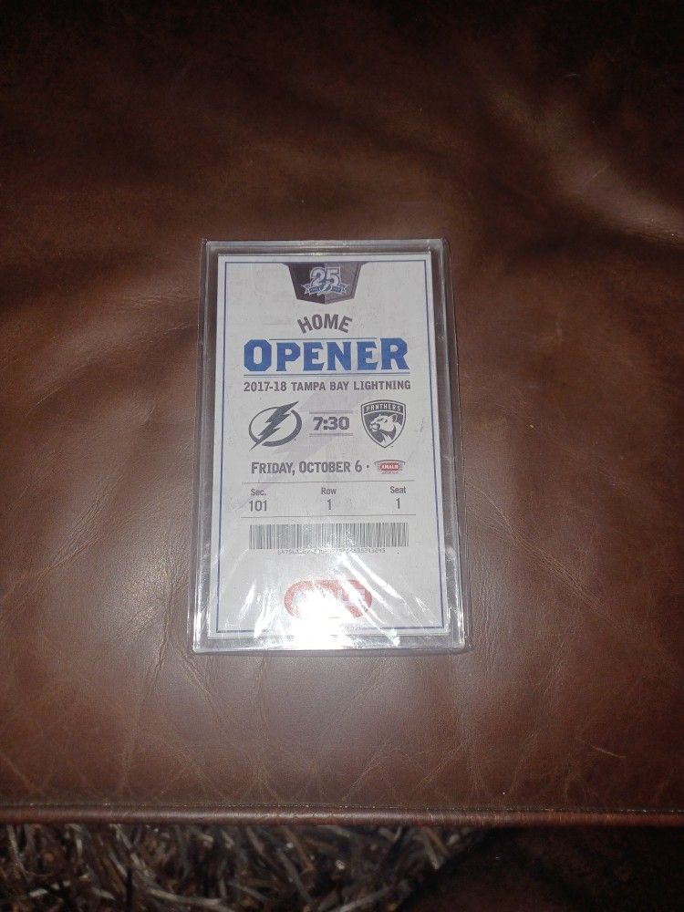 Commemorative Home Opener Tampa Bay Lightening Ticket