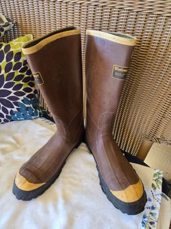 La Crosse mens size 12 steel toe rubber waterproof work boots