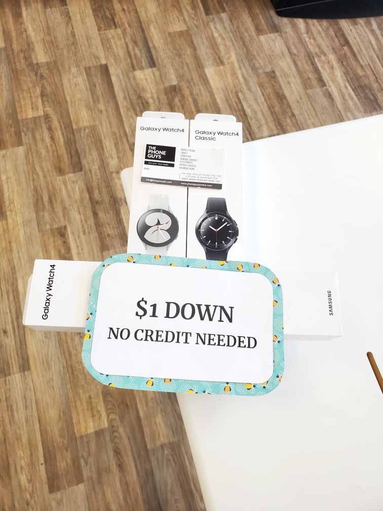 New Samsung Galaxy Watch 4 90 DAY WARRANTY $1 DOWN NO CREDIT NEEDED
