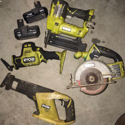 Ryobi Tool Set With Two Batteries 