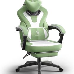 Dowinx Gaming Chair with Footrest, Gaming Chair for Heavy People, Gamer Chair for Adult with Massage, Computer Gaming Chair PC Game Chair for 200lbs (