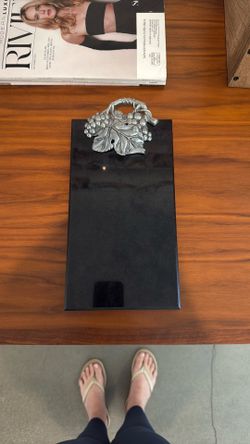 Arthur Court Marble Cheese Tray With Grapes
