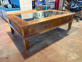 Rustic Solid Wood Rectangular Display Coffee Table