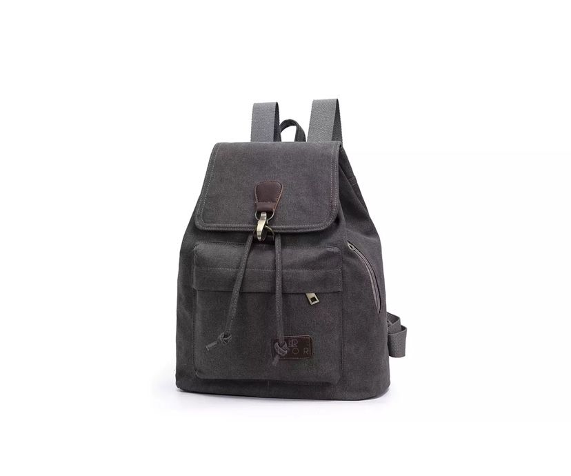 Lior Unisex Canvas Backpack, Dark Grey