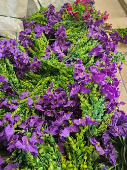 Artificial Purple Flower Bush Arrangement