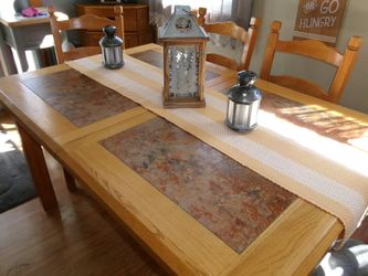 Oak Wood Dining Table 4 To 6 Seater