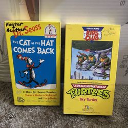 Cat in the hat and ninja Turtles cartoon VHS