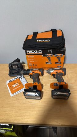RIDGID 18V Cordless 2-Tool Combo Kit with Drill/Driver, Impact Driver, (2) 2.0 Ah Batteries, and Charger