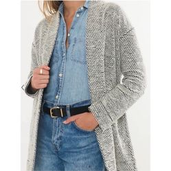 Marine Layer Birdseye Open Cardigan w/ Pockets - Size Medium