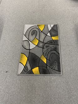 Yellow And Grey Color Door Mat Area Rug