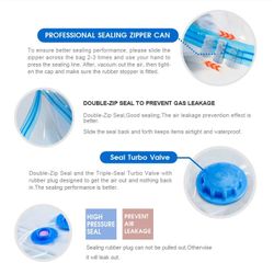Vacuum Sealer Compression Storage Bag Organizer, Hand Pump Included (16pcs Pack) Thumbnail