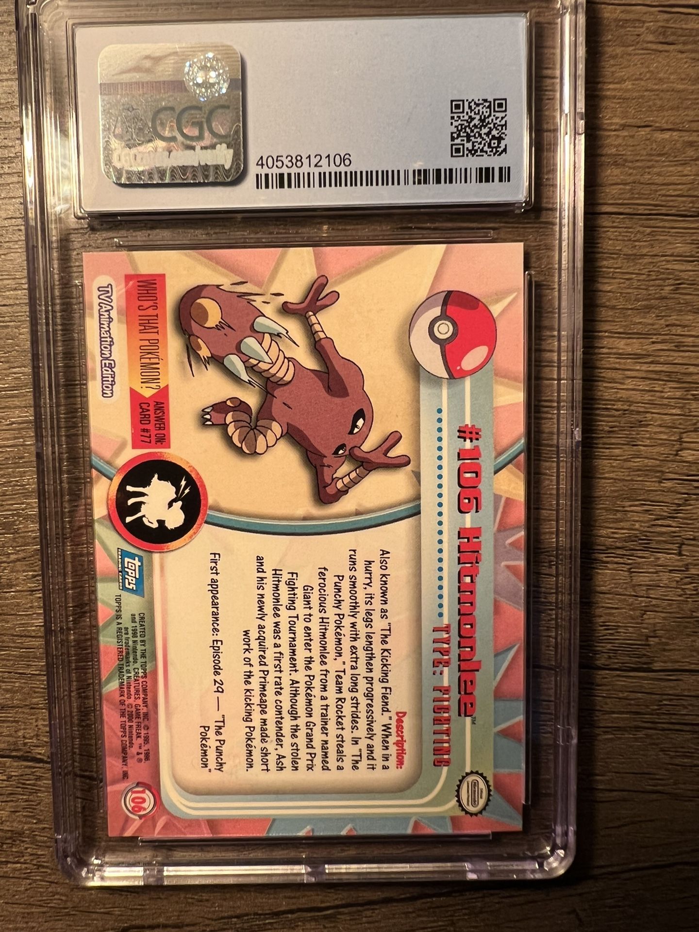 Hitmonlee Topps Chrome Series CGC 10 (non Holo)
