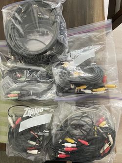 Lot of 20+ Audio/Video Cables (RCA Composite, Stereo, Component)