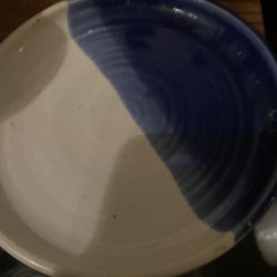 2 Pottery Bowls & 2 Matching Plated