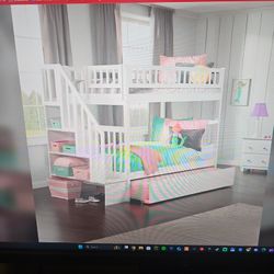 FULL over FULL bunk beds with a 3rd trundle bed