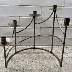 Vintage 5 Candle iron candelabra Metal Holder Danish Scandinavian