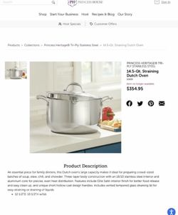 Princess House Straining Dutch Oven