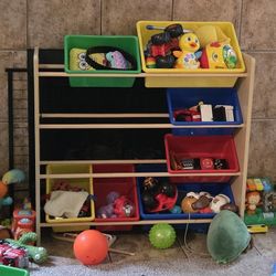 Kids Toy Bin Shelf
