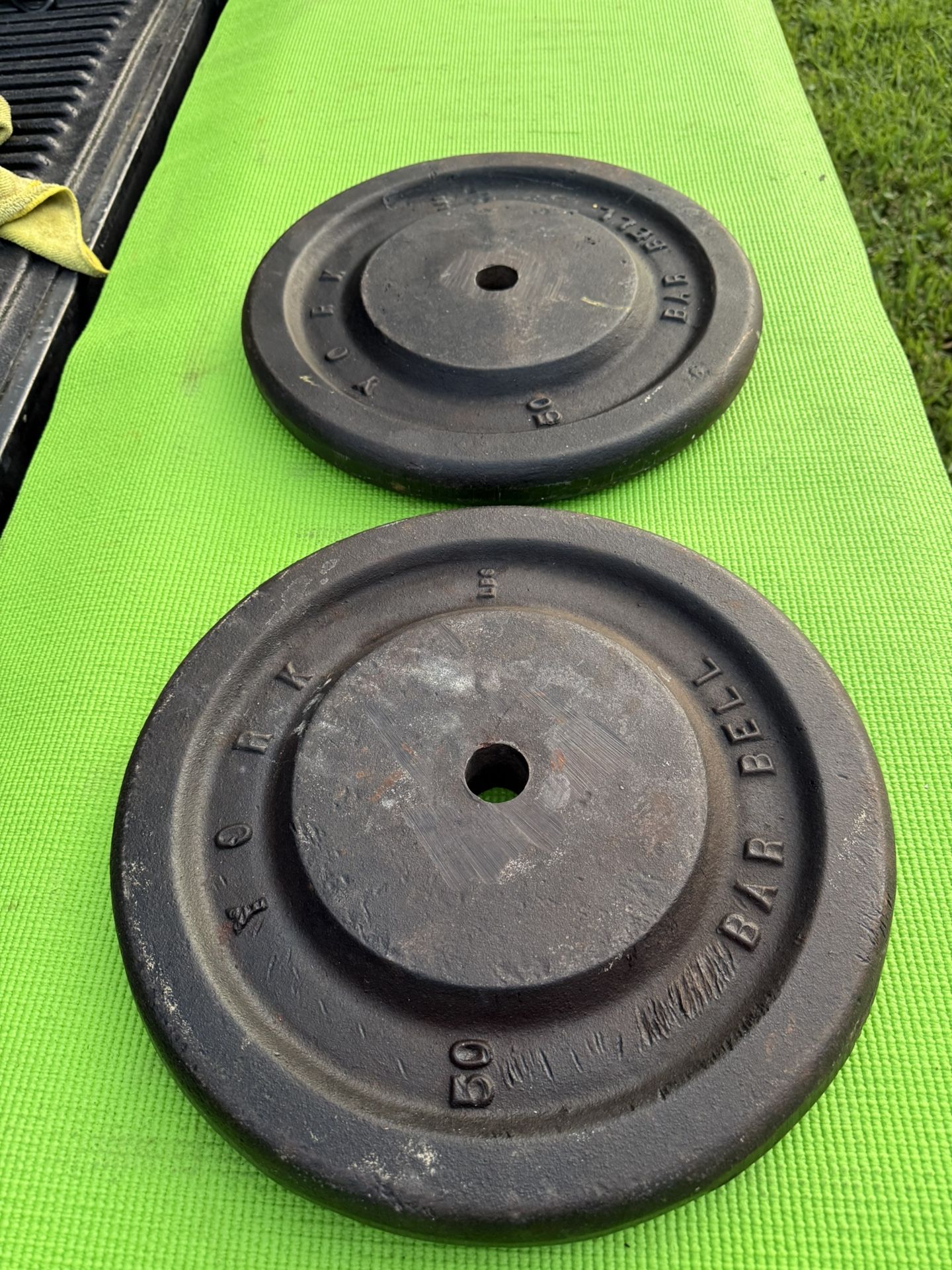 Vintage York 50 Pound Standard Weight Plates (Pair)