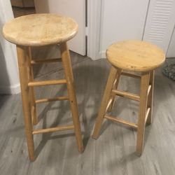 Two Wood Bar Stool  $15 For Both