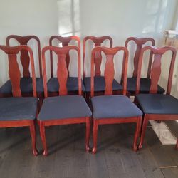 Set Of Eight Dining Cherry Chairs