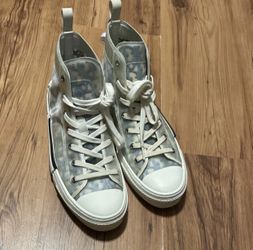 Dior Men's High Top Monogram Sneakers White Blue size 10