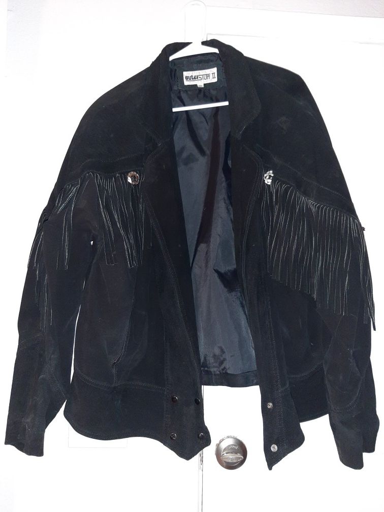 " Outer Stuff II " Leather fringe jacket 2xl