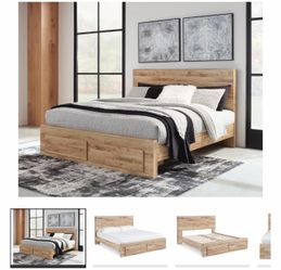 Hyanna Queen Panel Storage Bed with 2 Storage Drawers