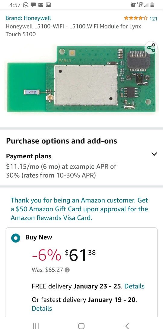 Honeywell L5100 WiFi Card-module For LYNX touch