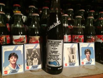 '81-'82 National Champions- North Carolina Tar Heels Coke bottle, full and mint.