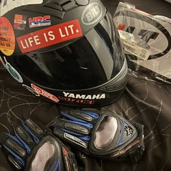 Motorcycle Helmet And Gloves