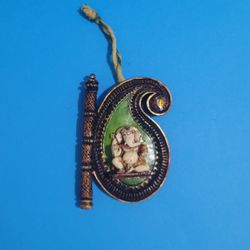 Handmade Ganesh Ganesha Ganapati Hindu Good Luck God From India 3.5" Hang String
 