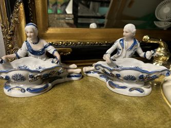 Pair of sweetmeat dishes antique KPM French country