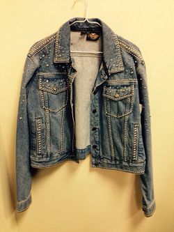Women's Harley-Davidson XL rhinestone jean jacket