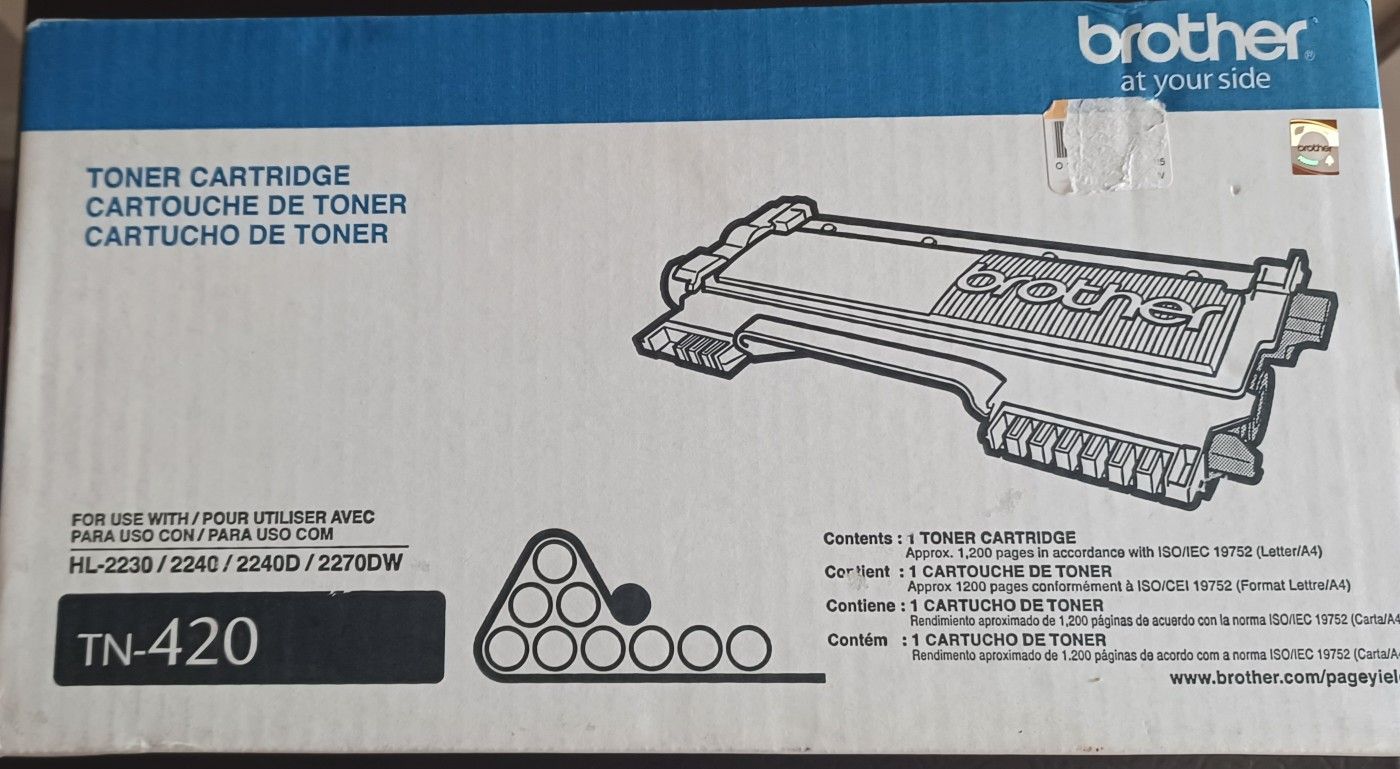 Genuine Brother TN-420 High Yield Black Toner Cartridge OEM New