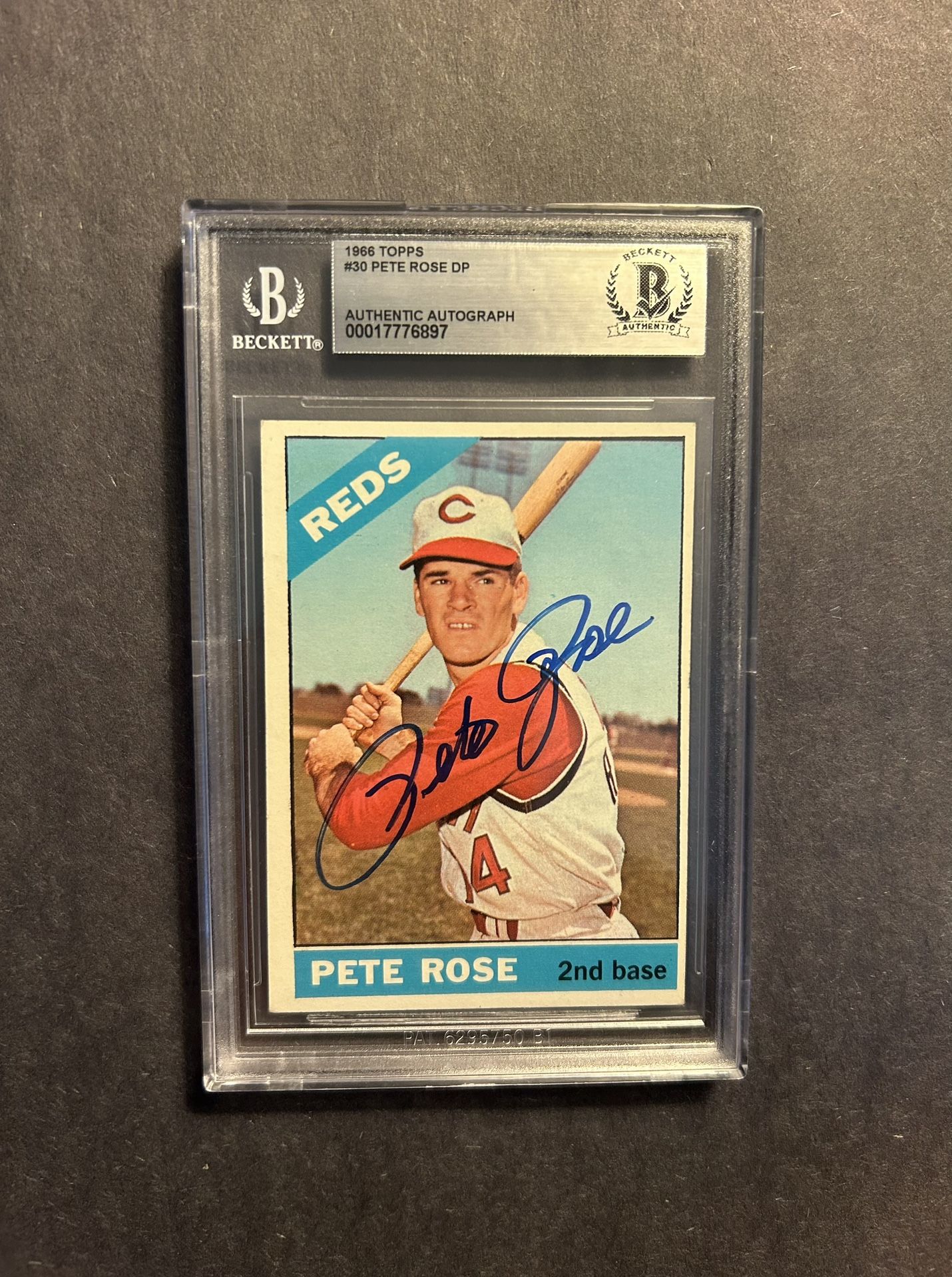 Vintage 1966 Topps #30 Pete Rose signed. Beckett Authenticated Autograph. Negotiable