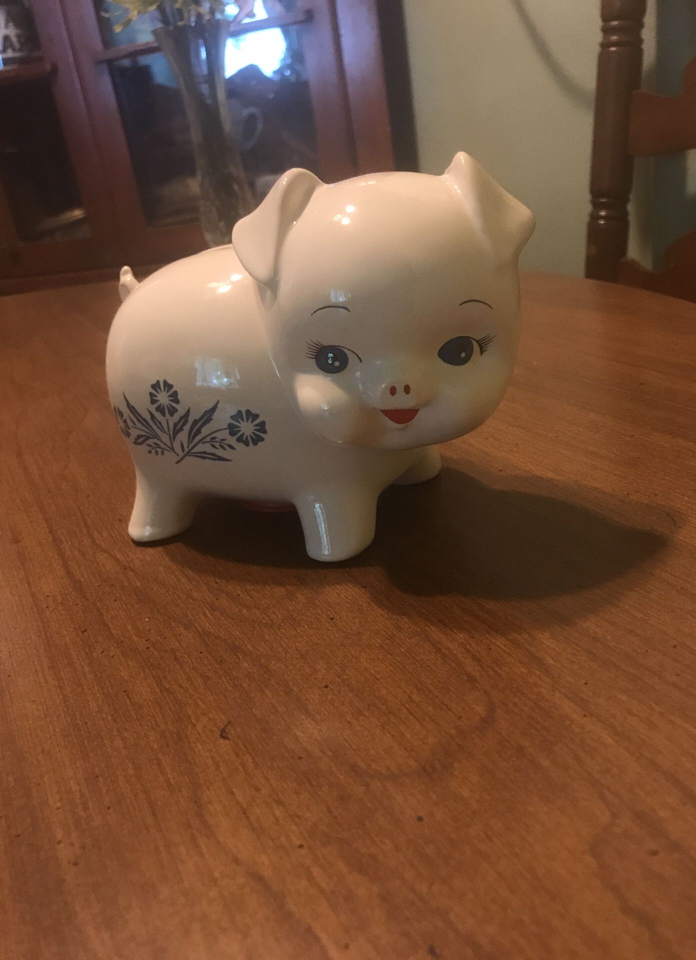 Rare Vintage Blue Cornflower Corningware Piggy Bank