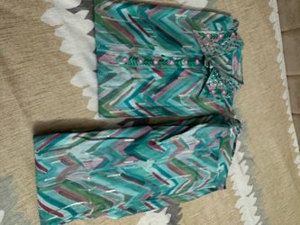 Chevron Print Embellished Kurta Set