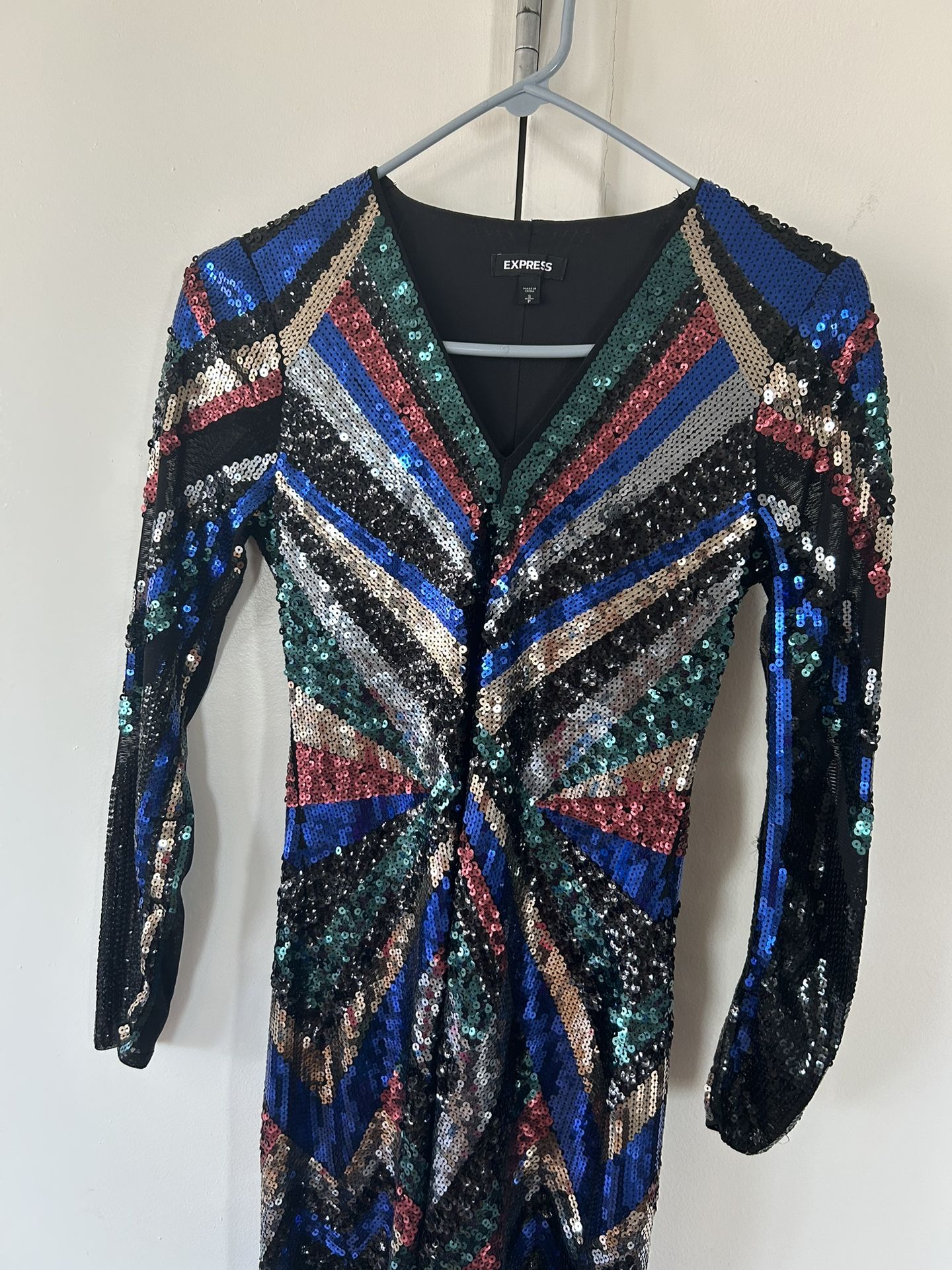 Express Sequin Long Dress Size S