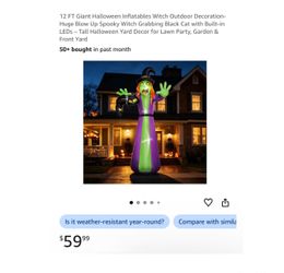 Brand new 12 FT Giant Halloween Inflatables Witch Outdoor Decoration
