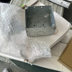 8 Pcs 4 x 4 Inch Metal Electrical Junction Box, 2-1/8 Inch Deep Square Electrical Box Silver Galvanized Steel Drawn Construction(Classic)