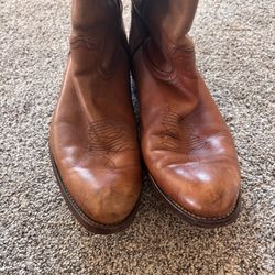 Frye Vtg 3815 Leather Cowboy Boots Mens Size 10 1/2 D Made In The USA