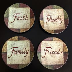 Set Of 4 Small Decorative Plates 