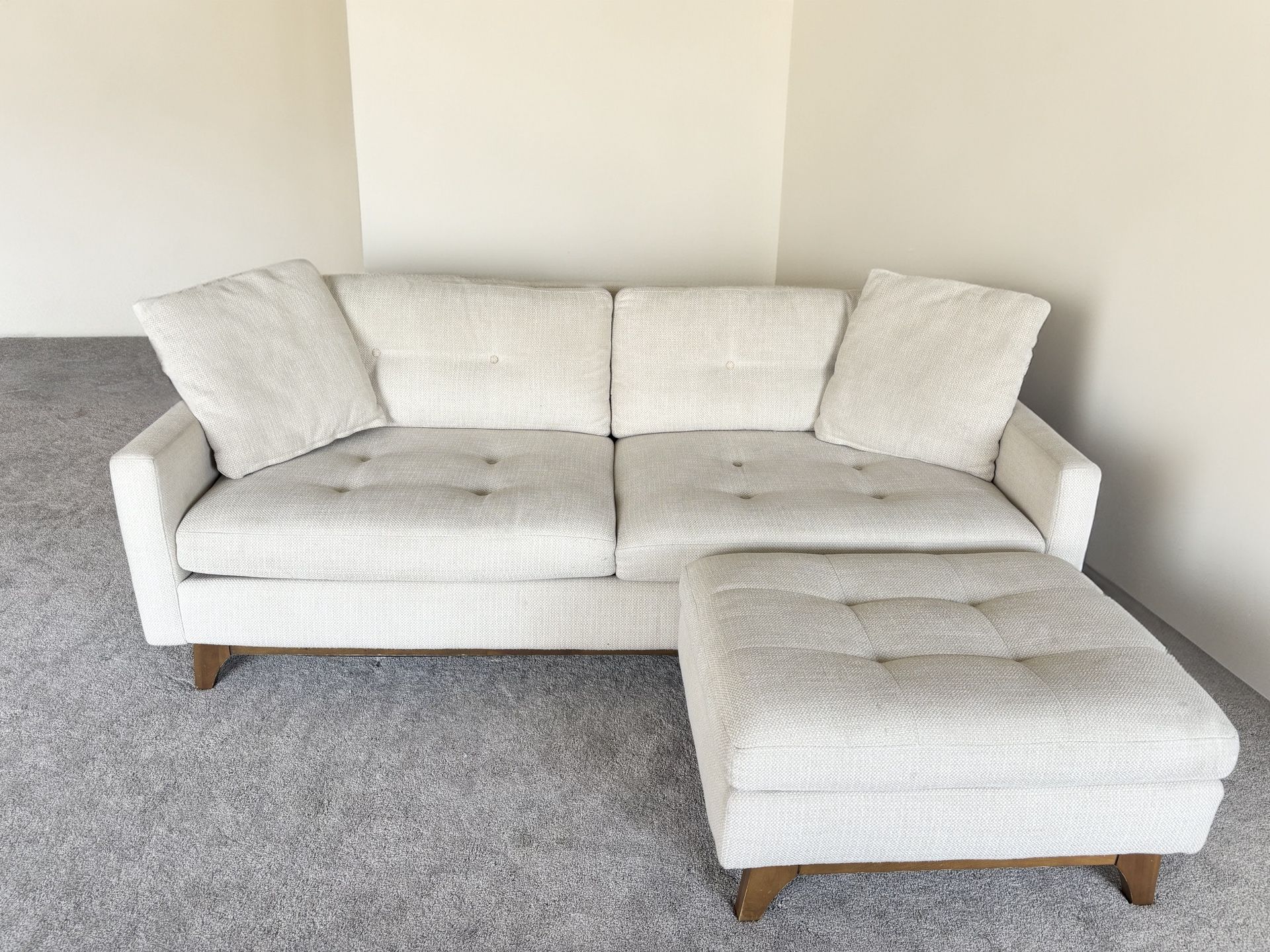 Living Room Furniture Set: Macy’s Sofa W/ Ottoman + (2) Ethan Allen Arm Chairs 