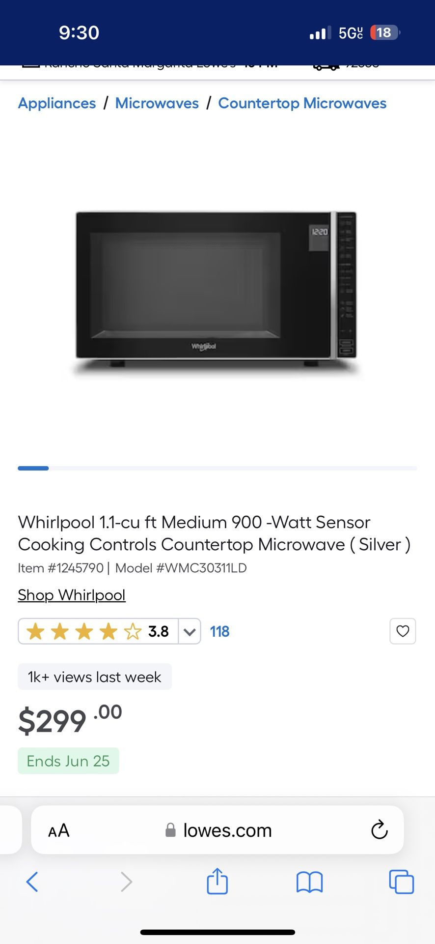 Whirlpool Microwave