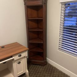 Bedroom Set, Three Corner Shelves, Coffee, And End Table, Desk