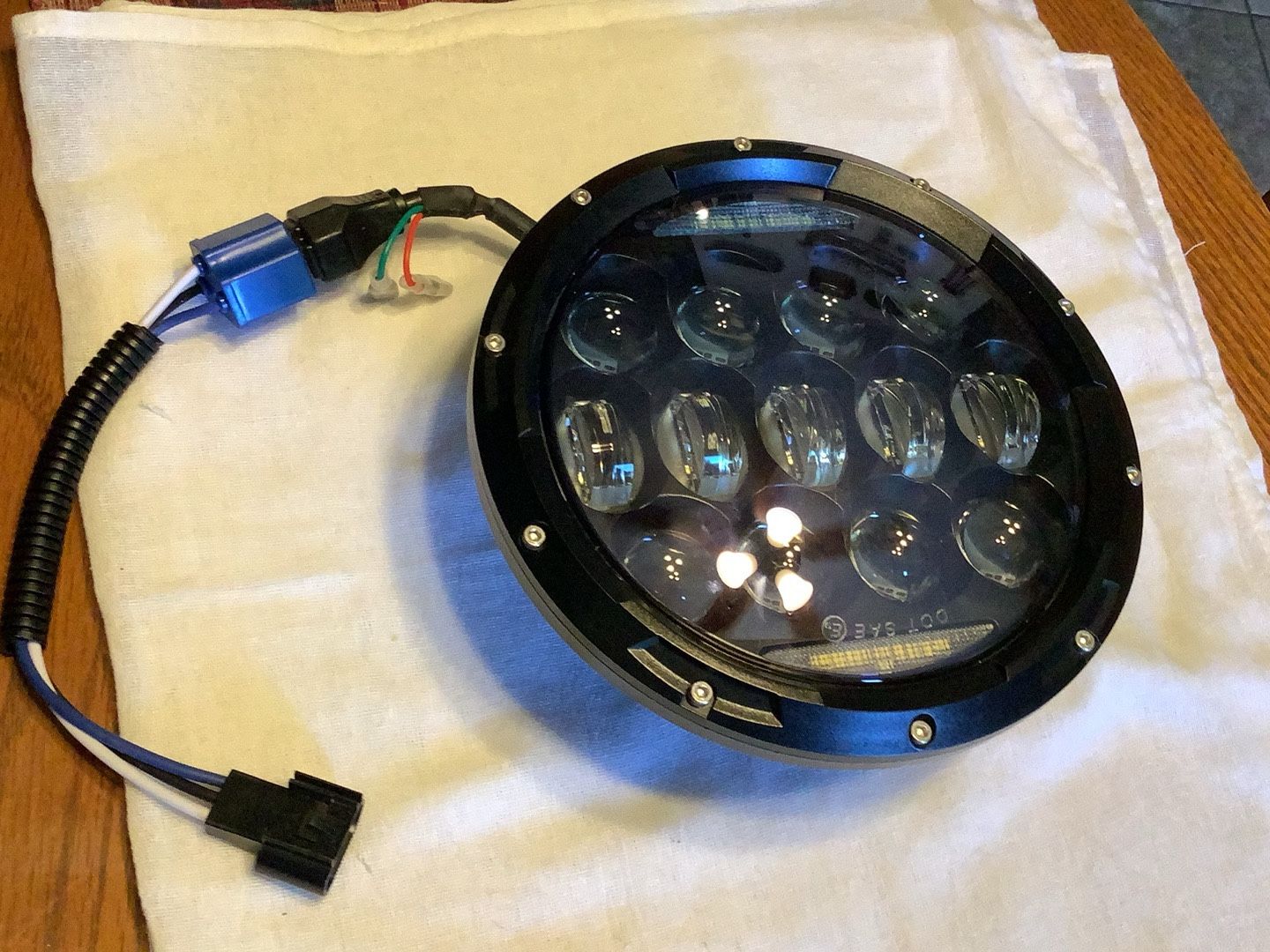 FCKLight bars Terminator D1 75w LED Light, high beam and DRL function universal fit with standard 7” round headlight including for jeeps.  One light b