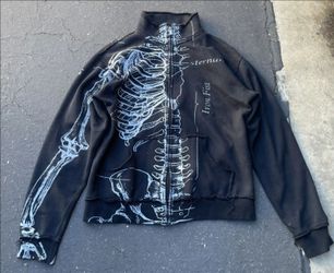 New Vintage Iron Fist Skeletal Skeleton Anatomy Zip Jacket  unisex