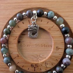 6mm Indian Agate Dragon Bracelet